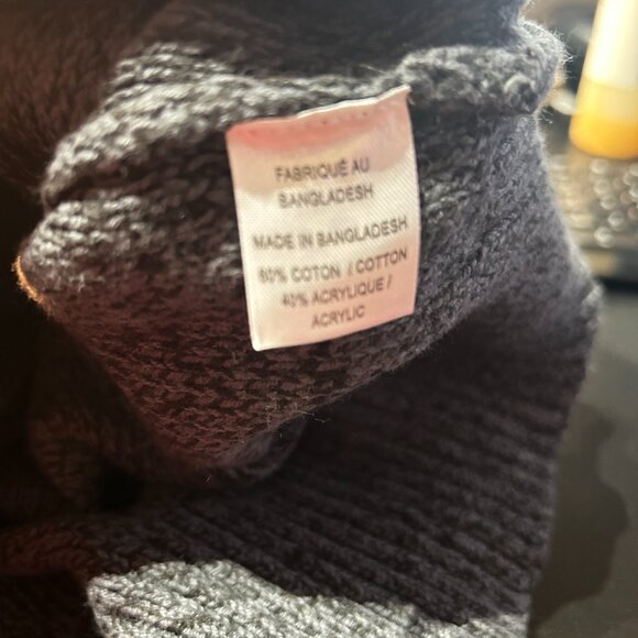 Mtn Ridge Mens Academia Chunky Fisherman Knit Sweater Sz L Gray Heritage Cozy - Picture 6 of 6